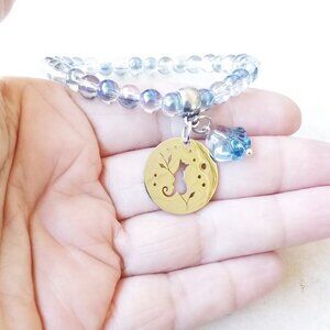Shimmering Cat Lovers Stretch Bracelet @ 7" Wrists! Cat Lady Paws Pawprints
